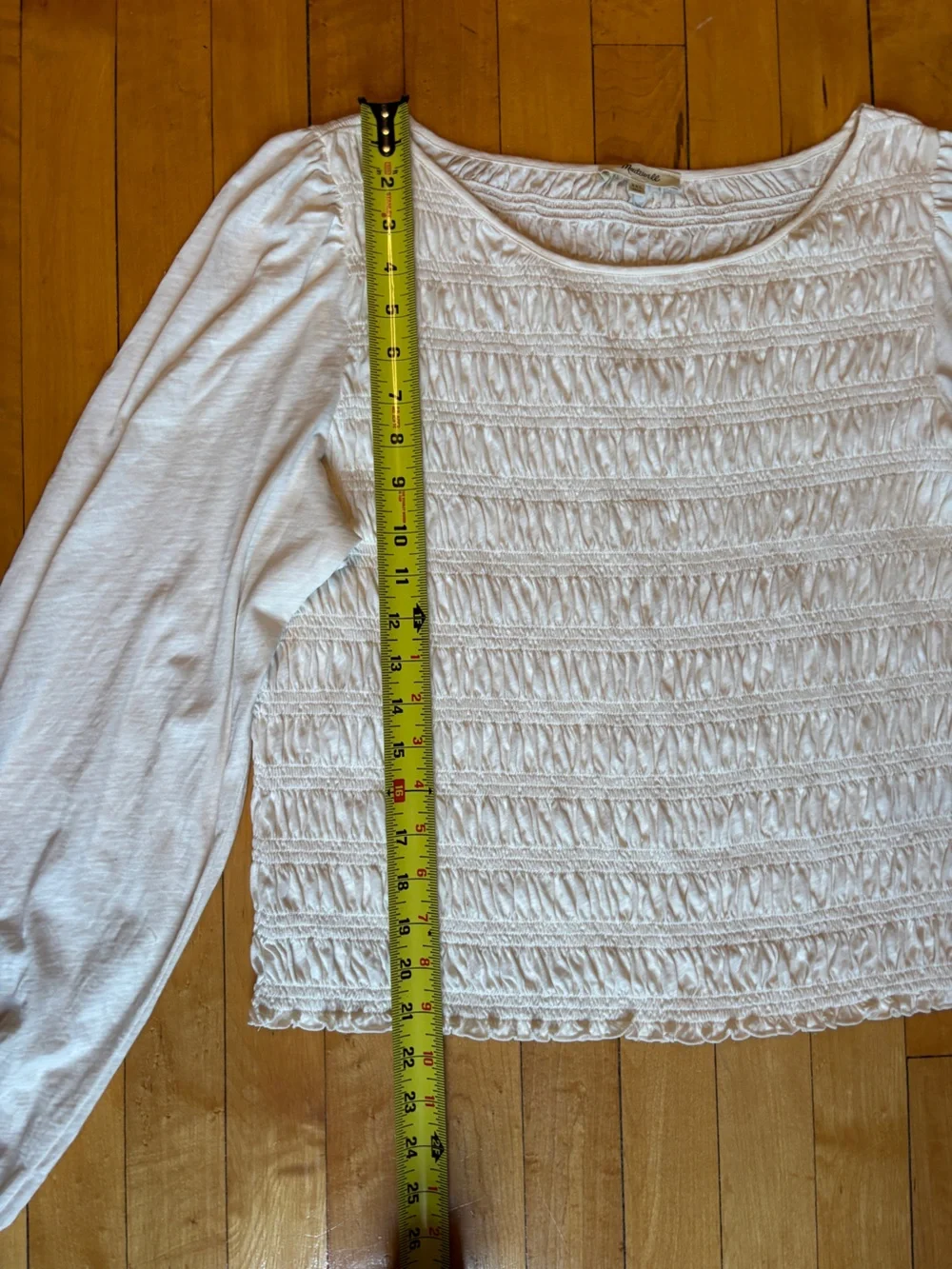 EUC Madewell Smocked Boatneck Top | Vintage Ivory, 100% Cotton, Women’s Plus XXL